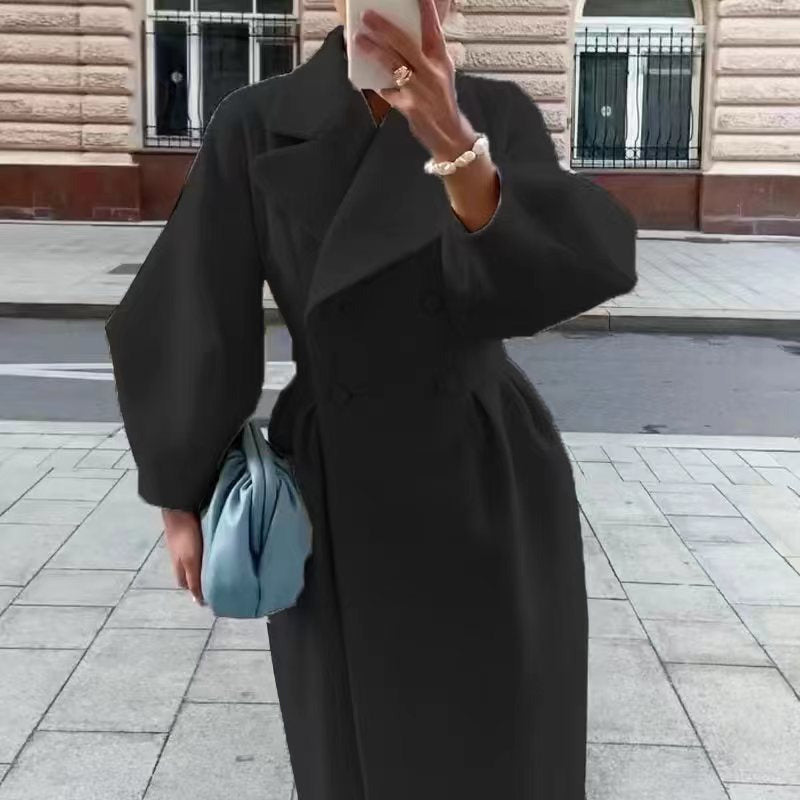 Studio Harvyn | Women - Double Breasted Maxi Coat - Elegant Style