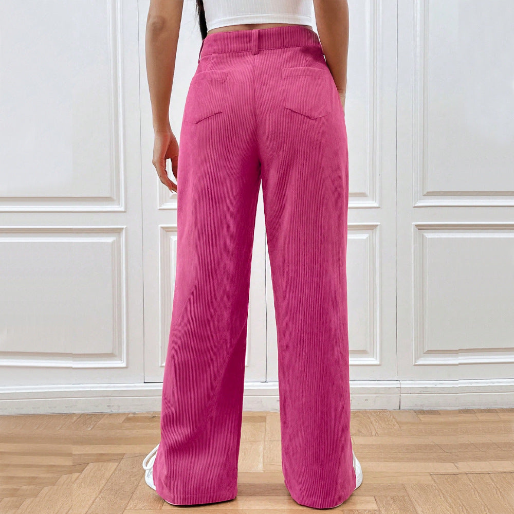 Studio Harvyn | Women - Trendy Wide Leg Corduroy Trousers