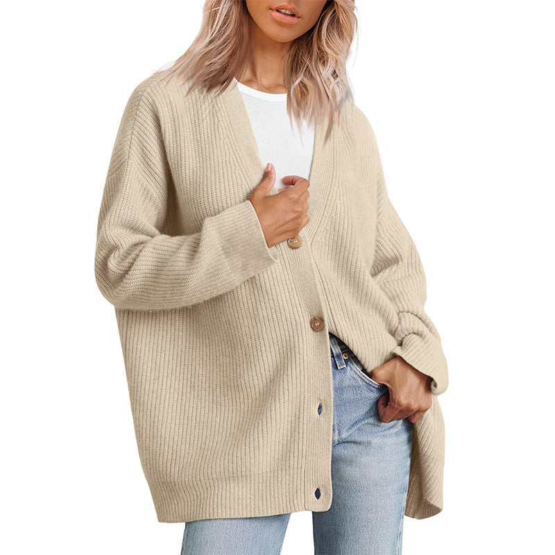 Studio Harvyn | Women – Striped Button-Up Knit Cardigan - Relaxed Fit
