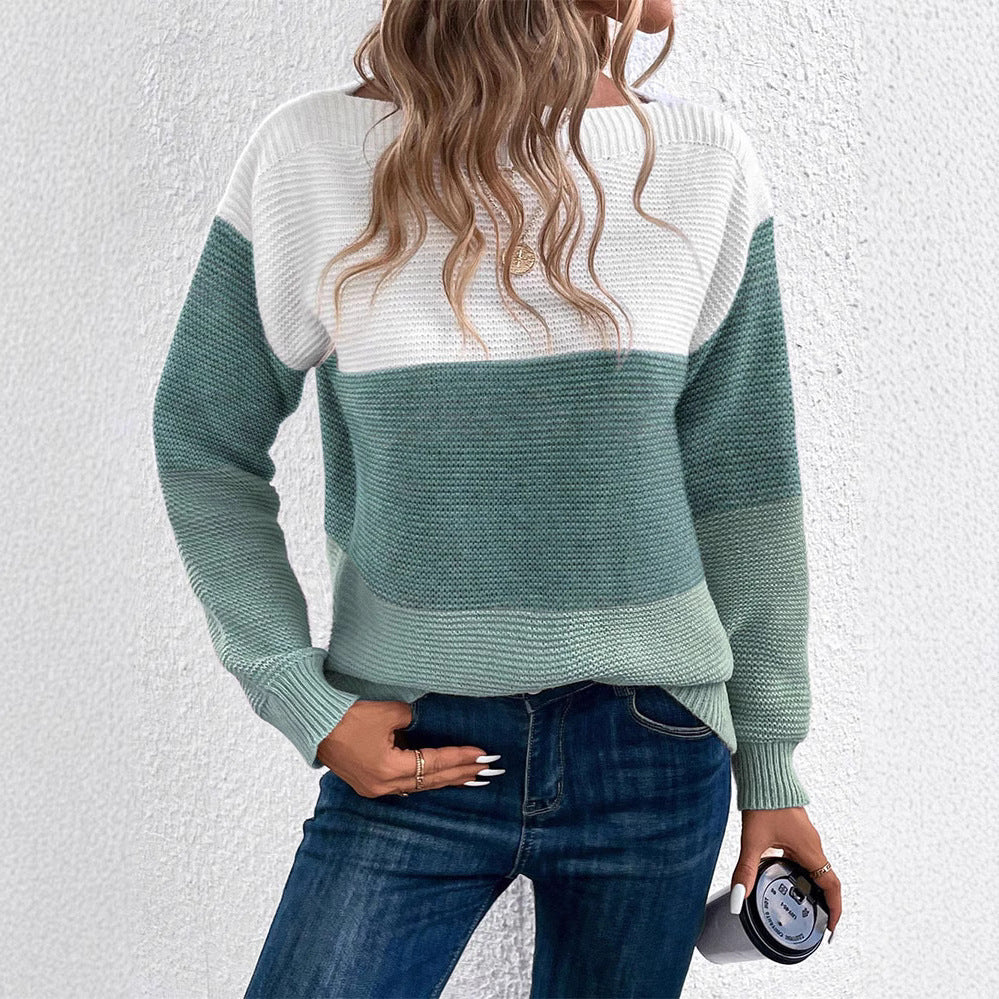 Studio Harvyn | Women - Stylish Colour Block Knitted Jumper - Cosy Style