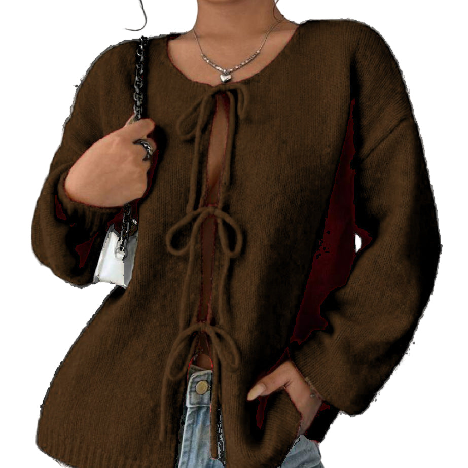 Studio Harvyn | Women - Oversized Knitted Lace-Up Jumper