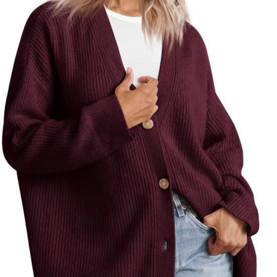 Studio Harvyn | Women – Striped Button-Up Knit Cardigan - Relaxed Fit