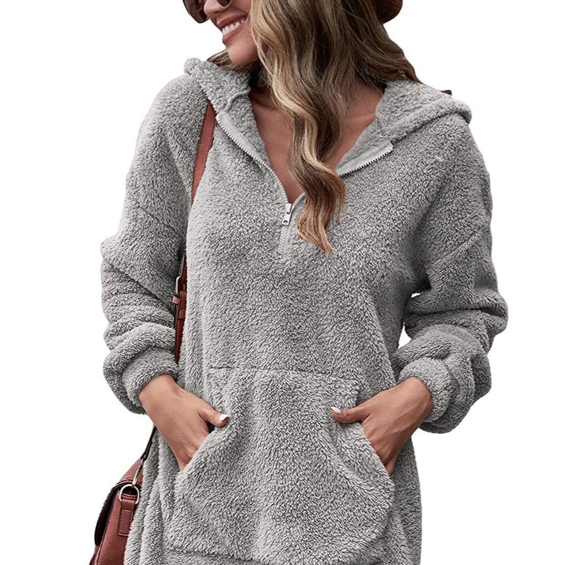 Studio Harvyn | Women - Cosy Hoodie Dress - Half Zip Style