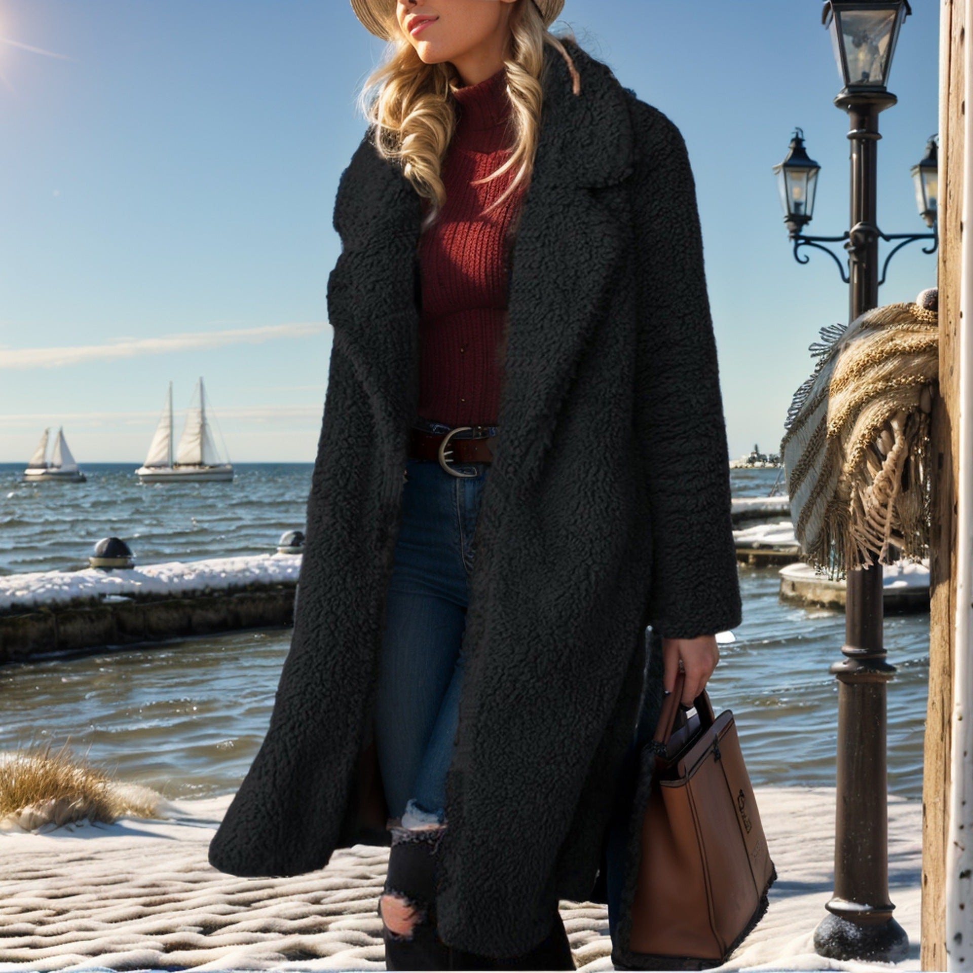 Studio Harvyn | Women - Oversized Teddy Coat with Lined Collar