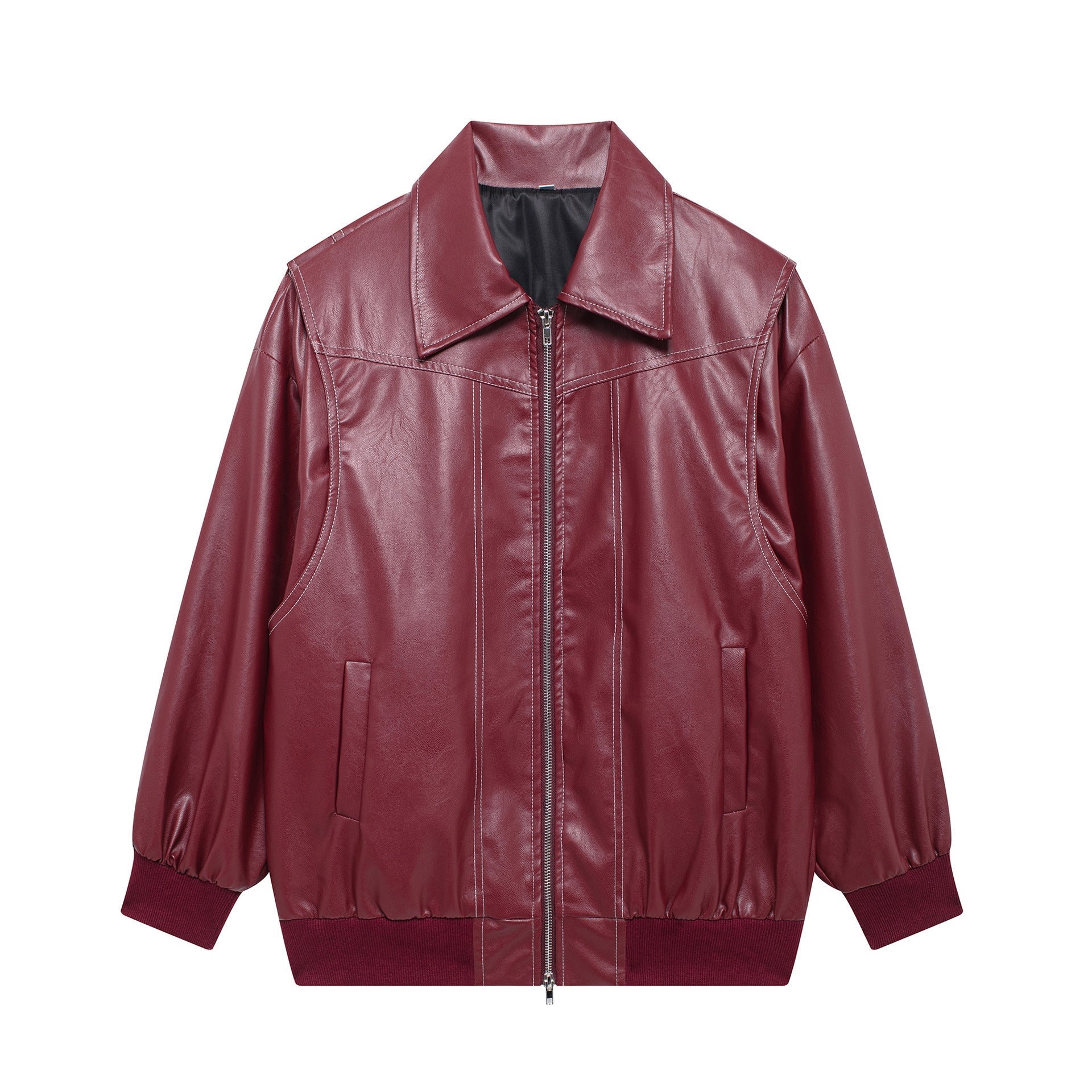 Studio Harvyn | Women - Faux Leather Jacket - Elastic Cuffs
