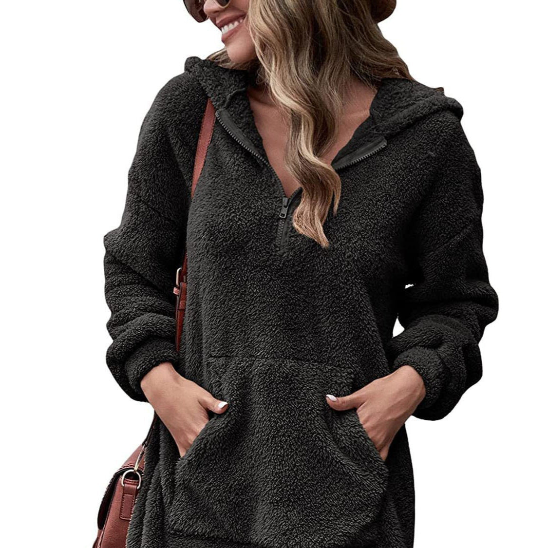 Studio Harvyn | Women - Cosy Hoodie Dress - Half Zip Style