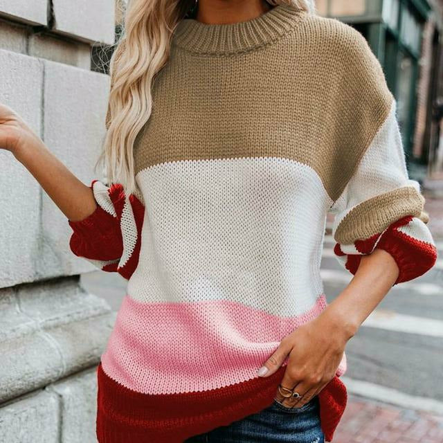 Studio Harvyn | Women - Striped Knit Jumper - Double Stitch Style