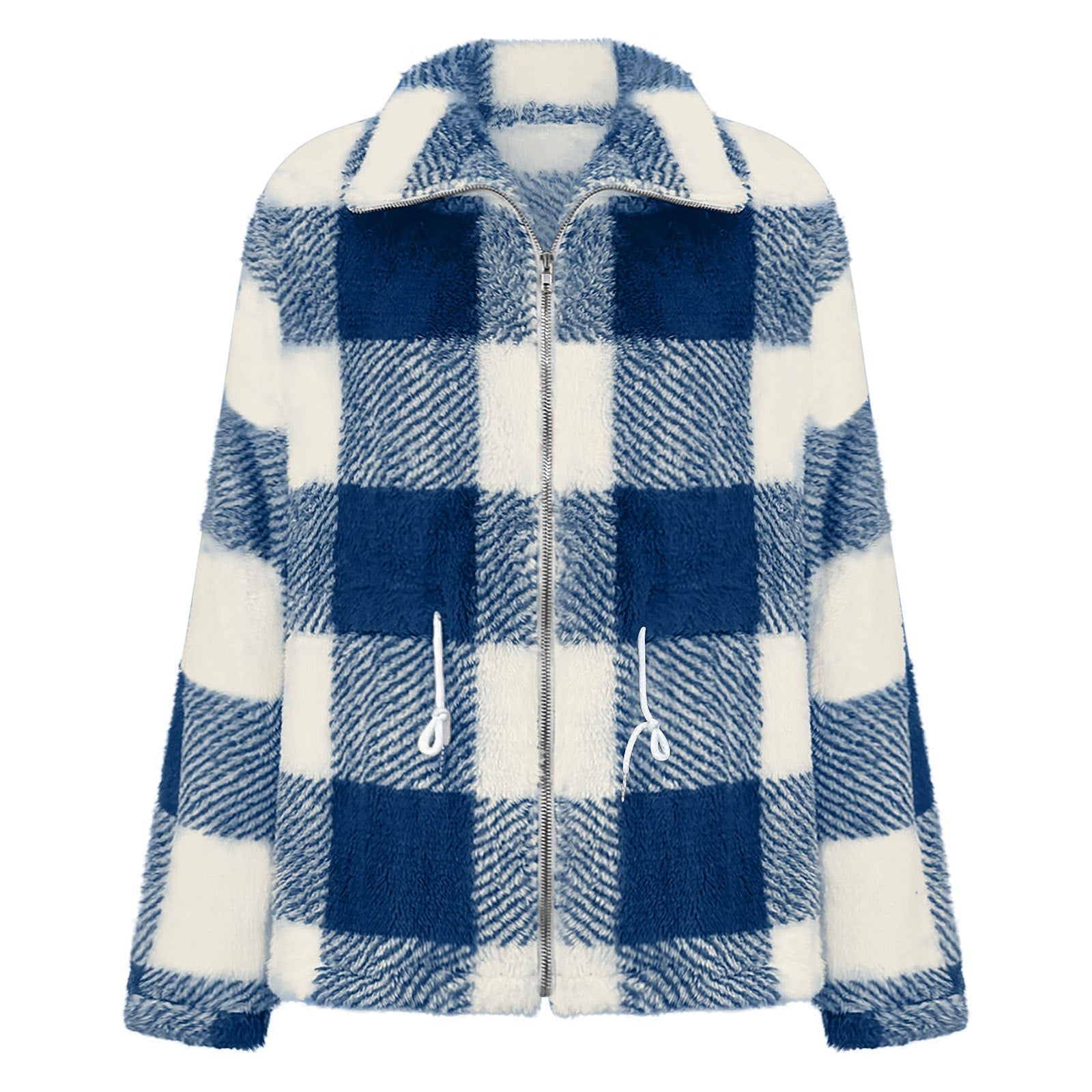 Studio Harvyn | Women -  Checked Plush Jacket with Zip Closure
