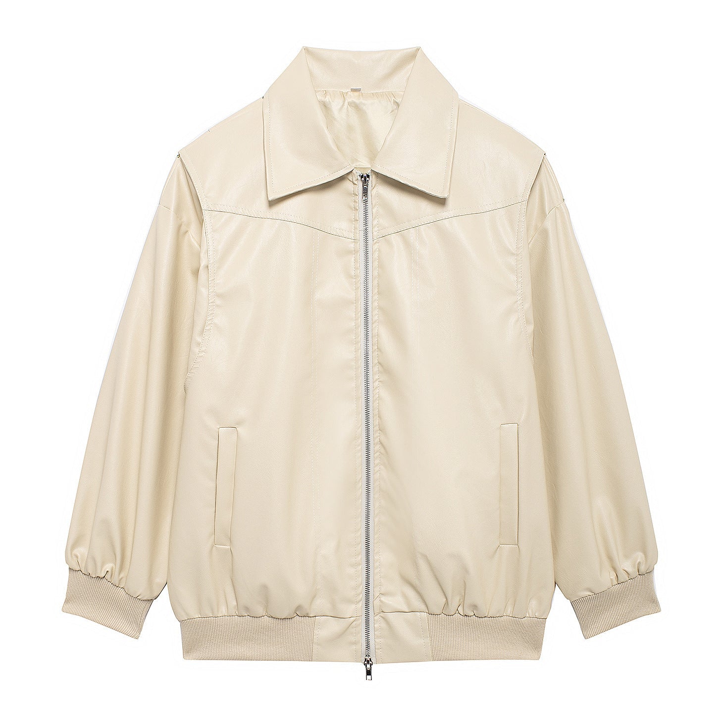 Studio Harvyn | Women - Faux Leather Jacket - Elastic Cuffs