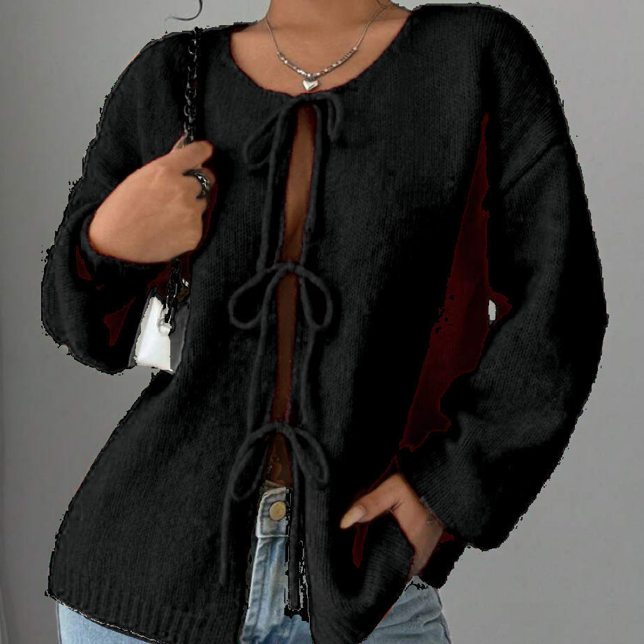 Studio Harvyn | Women - Oversized Knitted Lace-Up Jumper