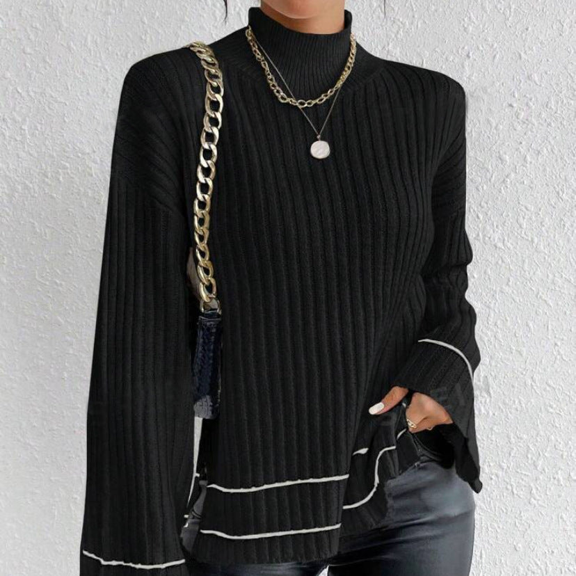 Studio Harvyn | Women - Loose Fit Jumper - Ribbed Bell Sleeve Design