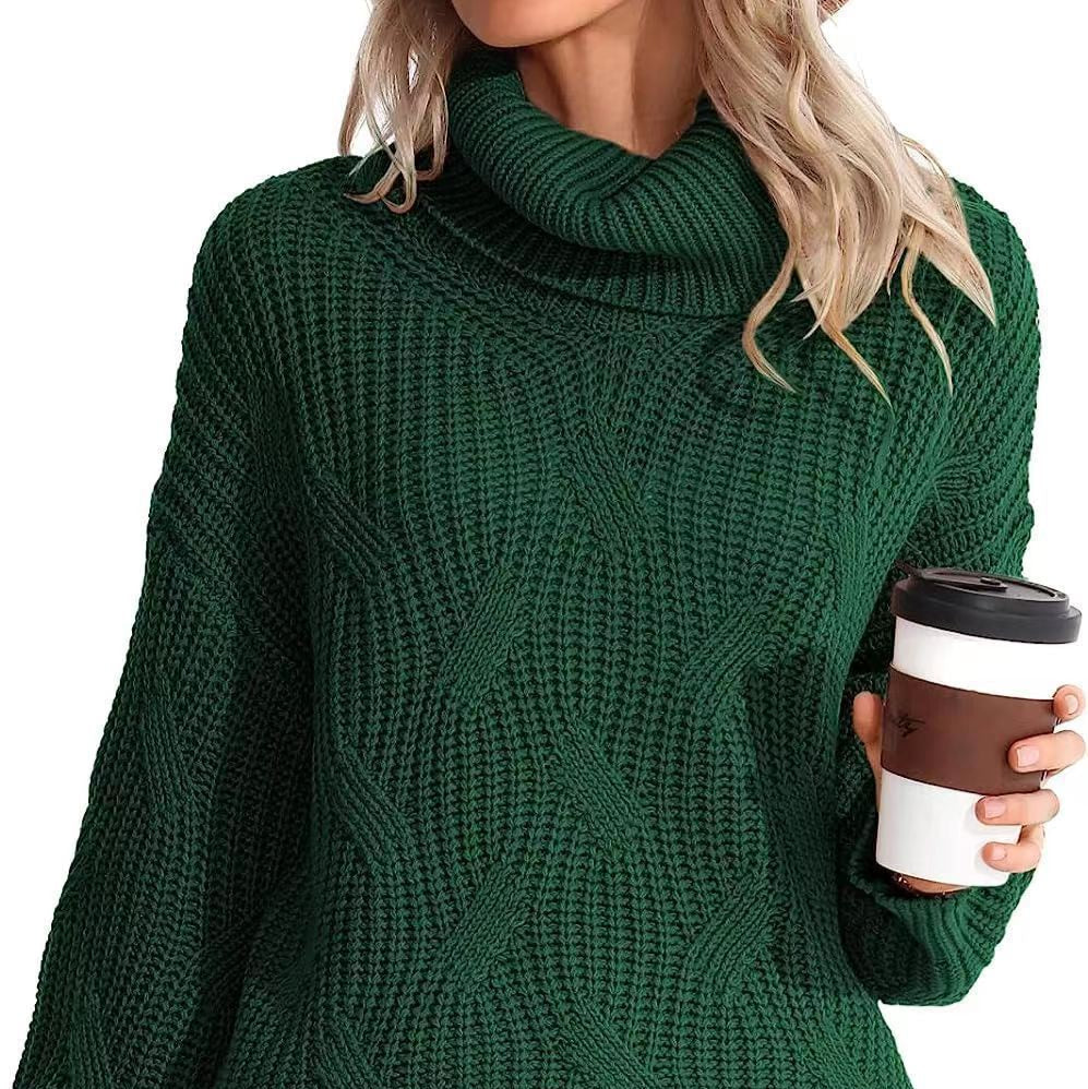 Studio Harvyn | Women - Cable Pattern Knitted Jumper - High Collar