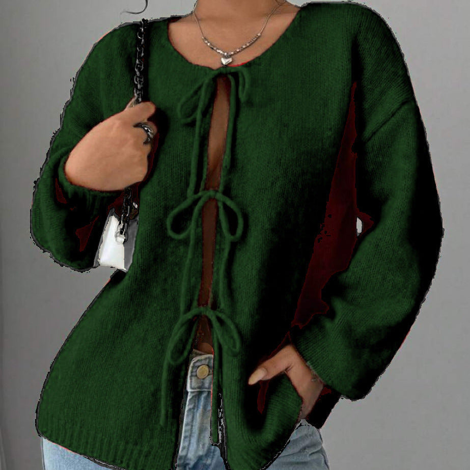 Studio Harvyn | Women - Oversized Knitted Lace-Up Jumper