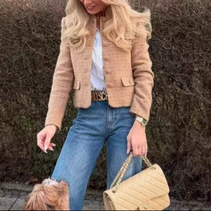 Studio Harvyn | Women - Tweed Blazer Jacket with Elegant Button Details