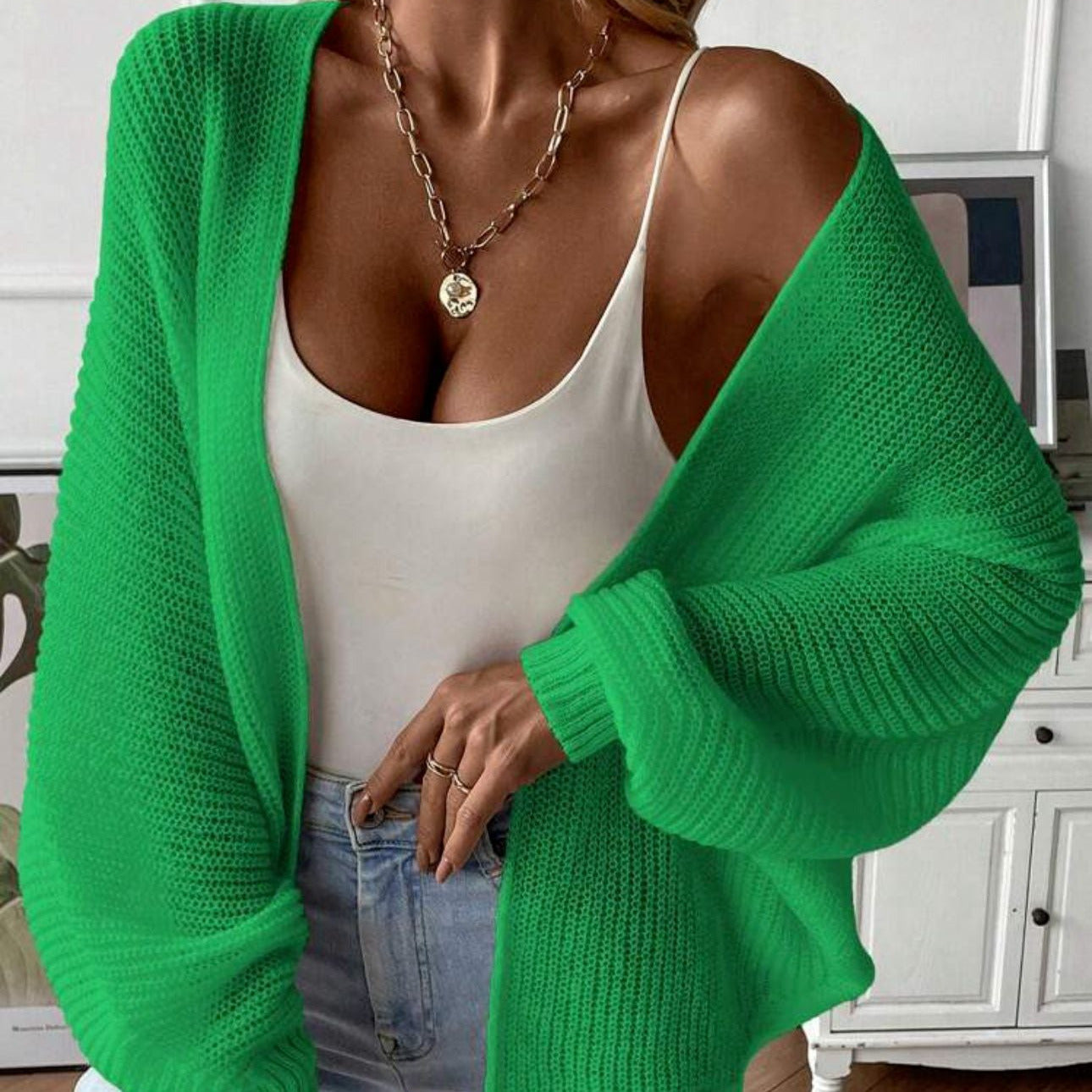 Studio Harvyn | Women - Modern Waffle Pattern Cardigan - Casual Cut