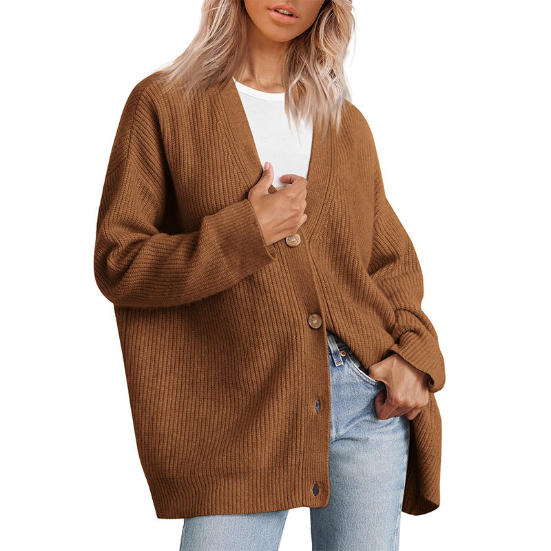 Studio Harvyn | Women – Striped Button-Up Knit Cardigan - Relaxed Fit