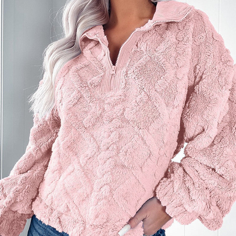 Studio Harvyn | Women - High Collar Fleece Jumper - Half-Zip