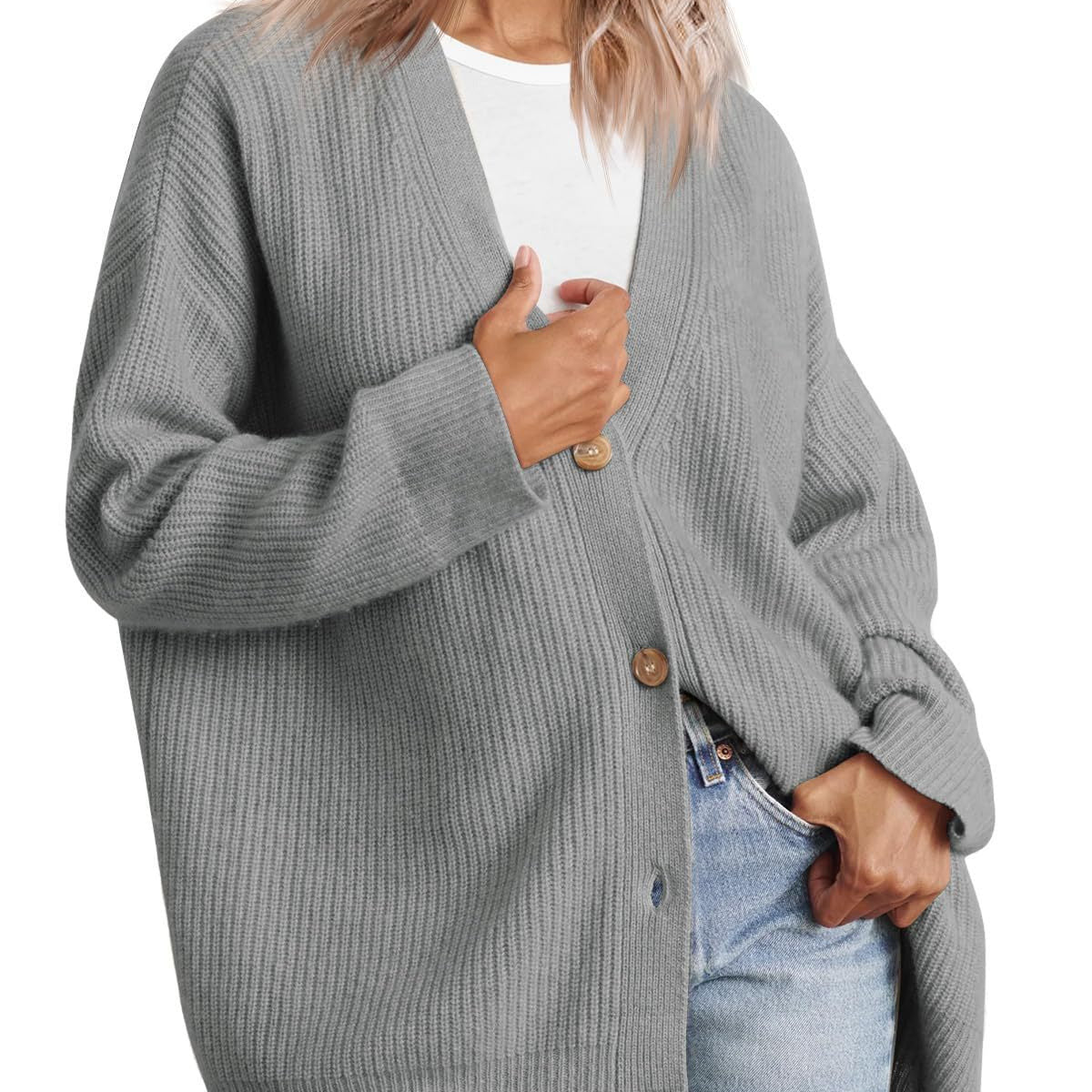 Studio Harvyn | Women – Striped Button-Up Knit Cardigan - Relaxed Fit