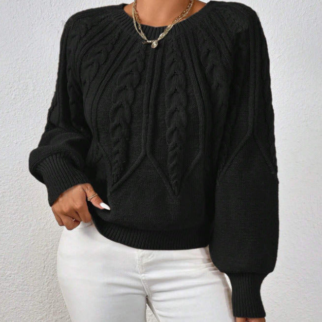 Studio Harvyn | Women - Cable Pattern Knitted Jumper - Wide Cut