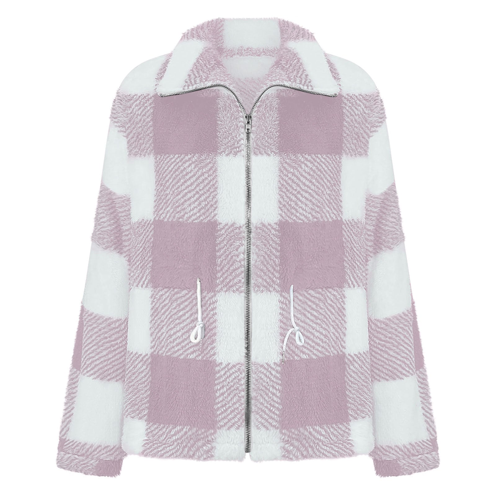 Studio Harvyn | Women -  Checked Plush Jacket with Zip Closure