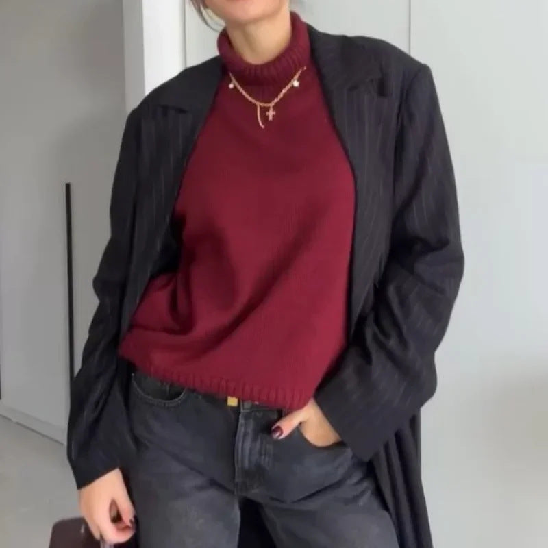 Studio Harvyn | Women - High Collar Oversized Jumper - Cosy Style