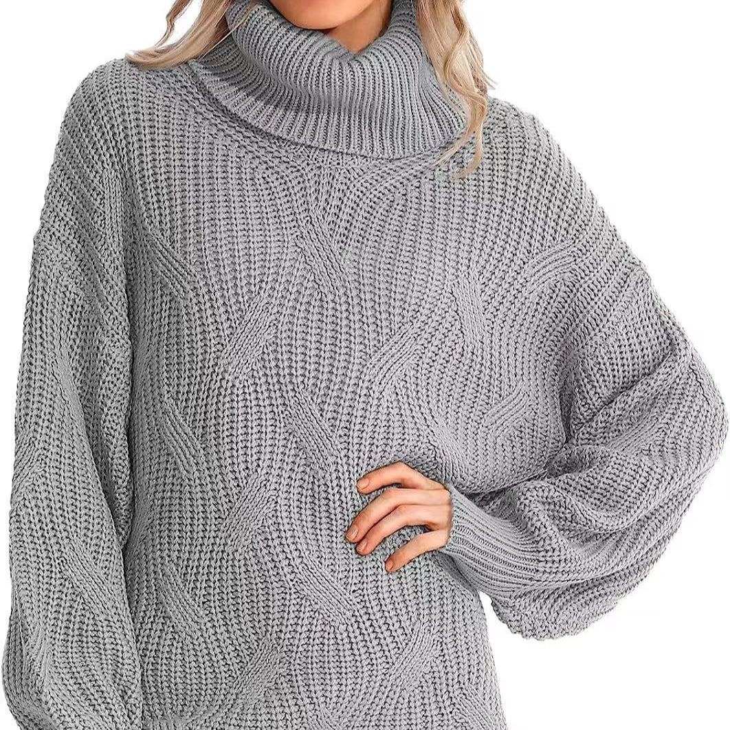 Studio Harvyn | Women - Cable Pattern Knitted Jumper - High Collar