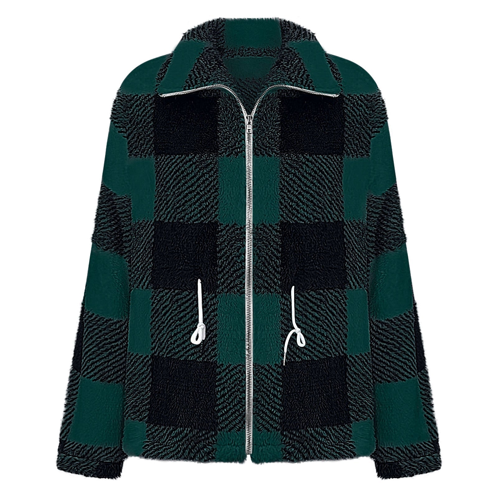 Studio Harvyn | Women -  Checked Plush Jacket with Zip Closure