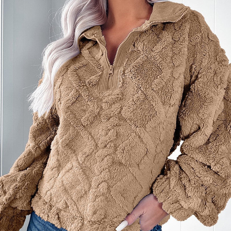 Studio Harvyn | Women - High Collar Fleece Jumper - Half-Zip