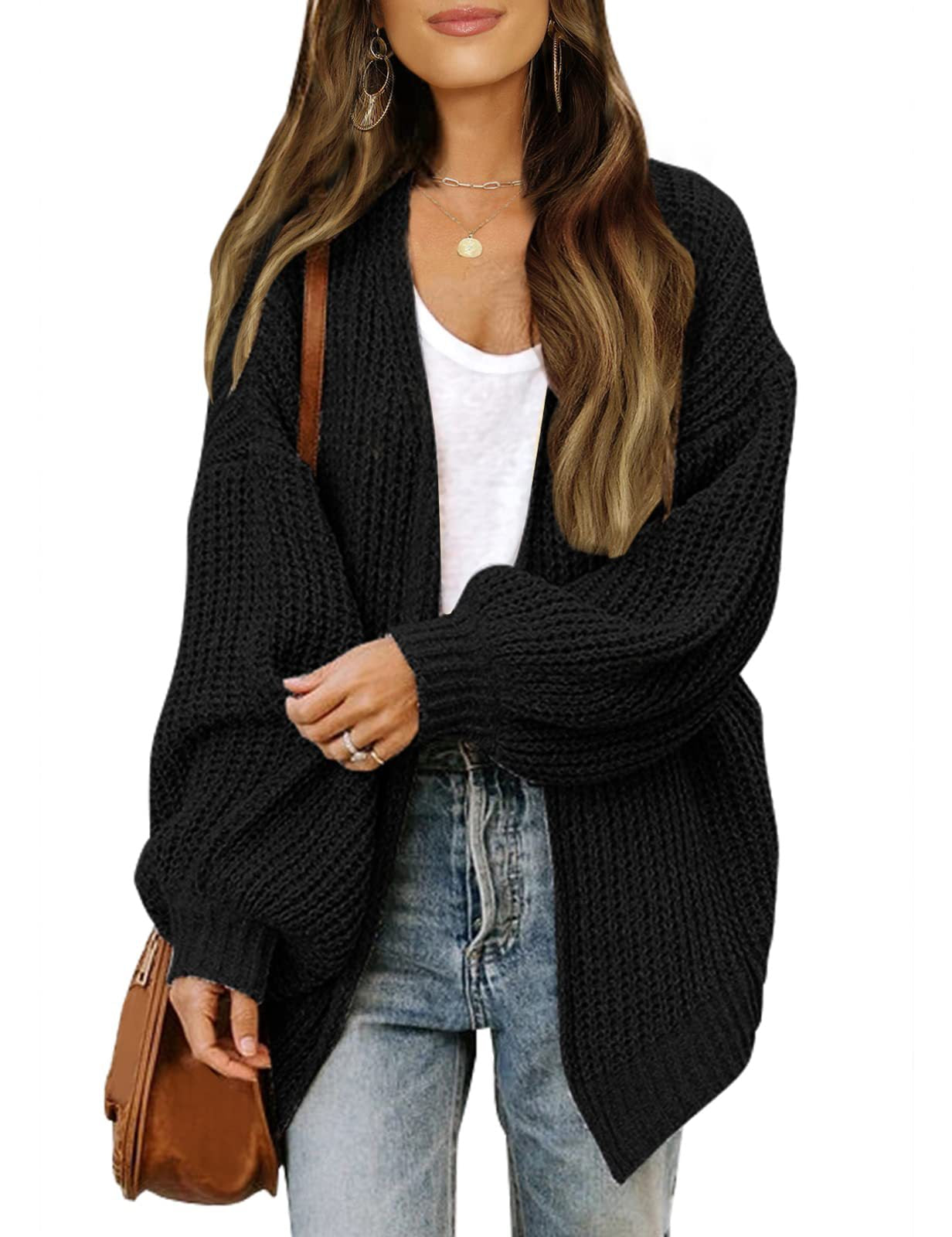 Studio Harvyn | Women - Chunky Knit Cardigan with Dropped Shoulders