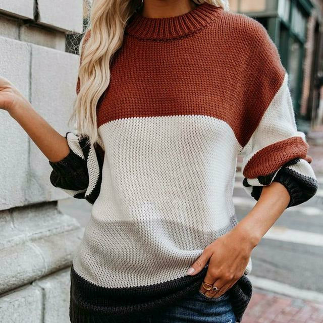 Studio Harvyn | Women - Striped Knit Jumper - Double Stitch Style