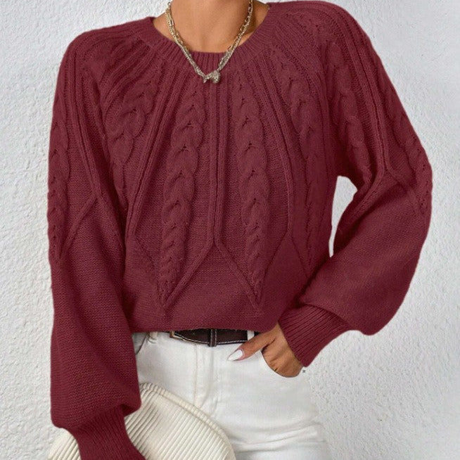 Studio Harvyn | Women - Cable Pattern Knitted Jumper - Wide Cut