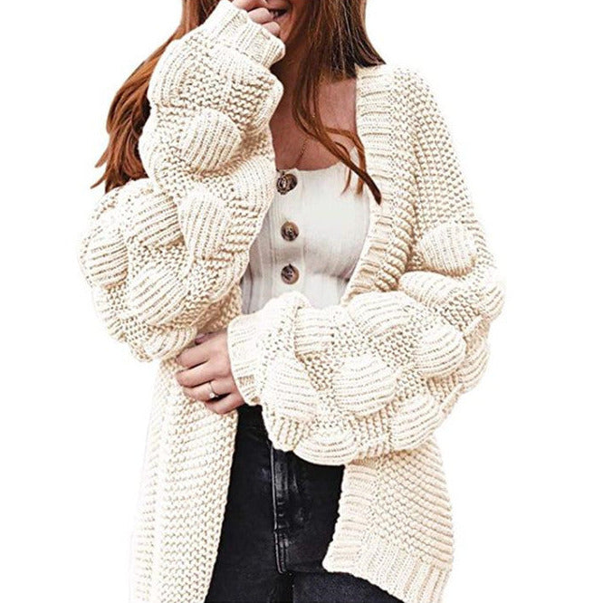Studio Harvyn | Women - Stylish Cardigan - Voluminous Sleeves