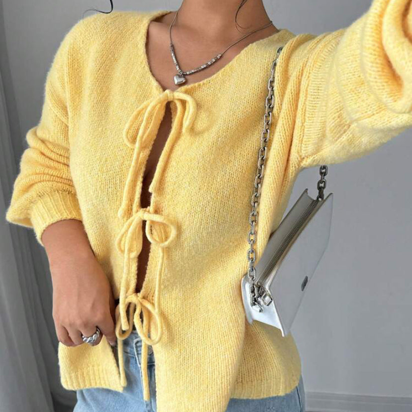 Studio Harvyn | Women - Oversized Knitted Lace-Up Jumper