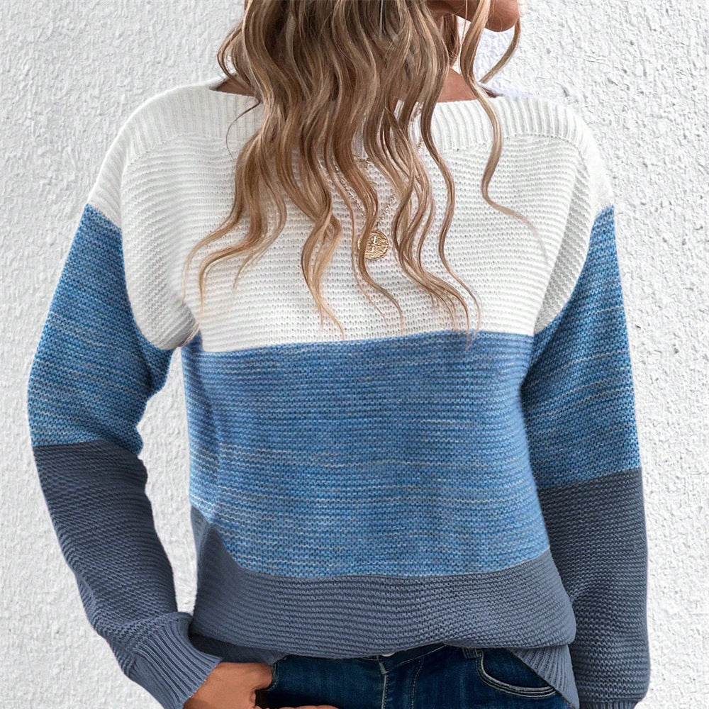 Studio Harvyn | Women - Stylish Colour Block Knitted Jumper - Cosy Style