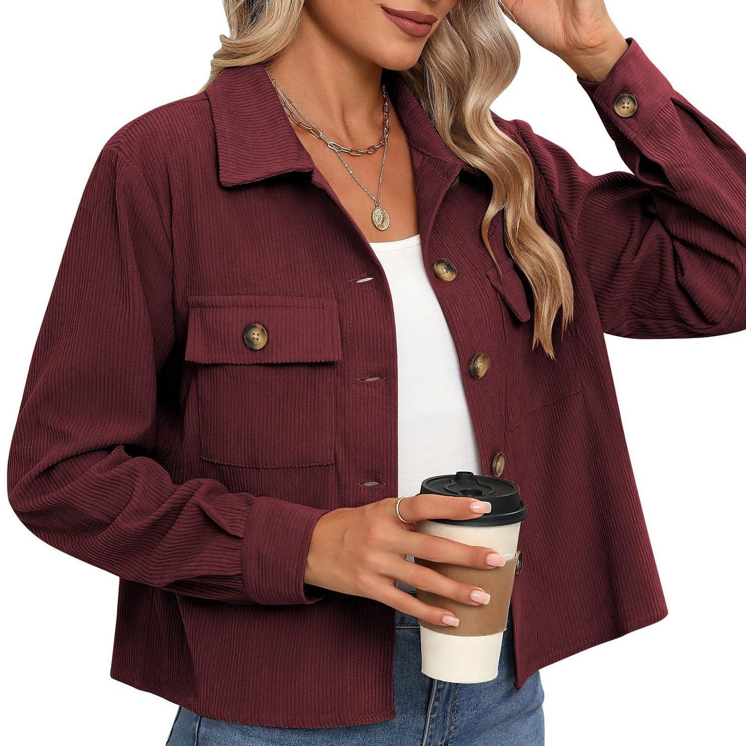 Studio Harvyn | Women - Corduroy Jacket - Breast Pockets