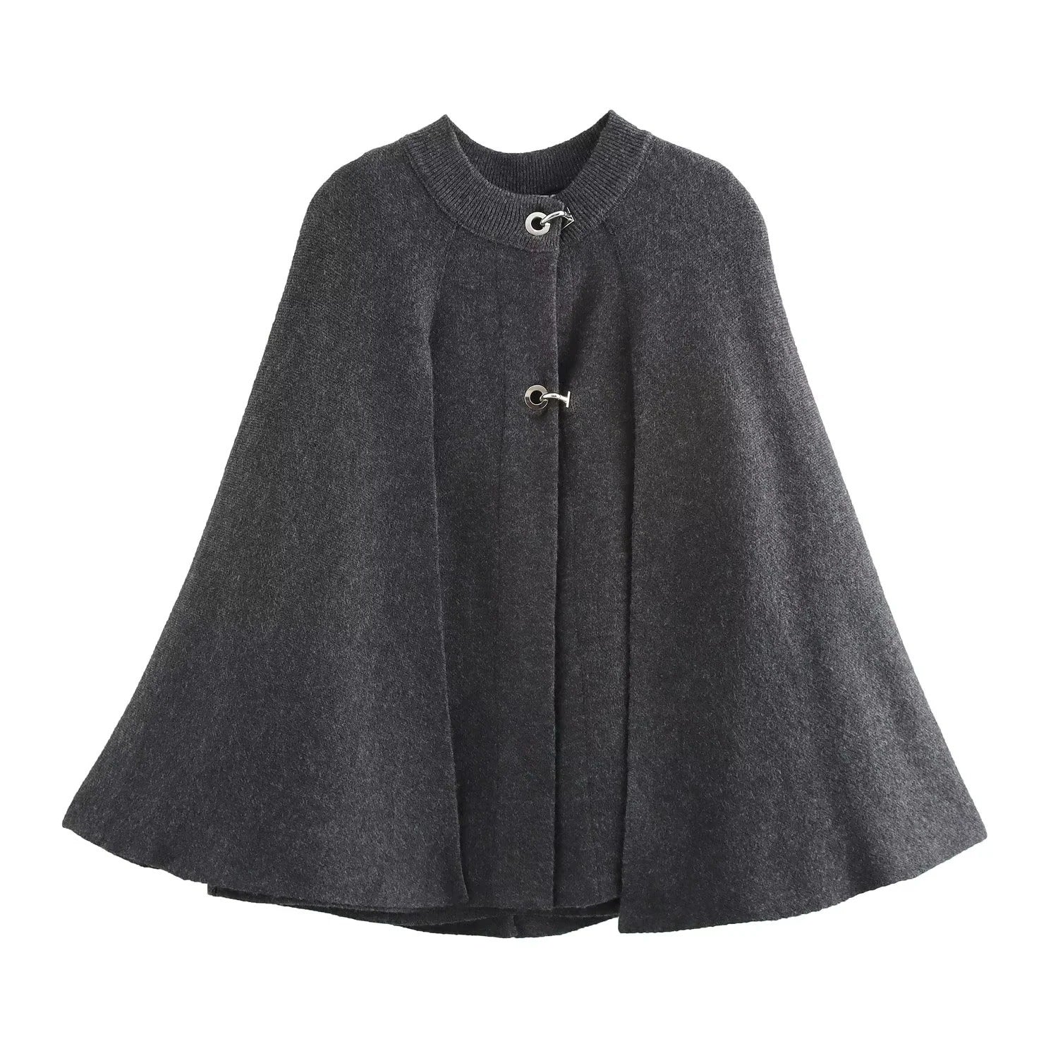 Studio Harvyn | Women - Stand Collar Cape Jacket - Button Detail