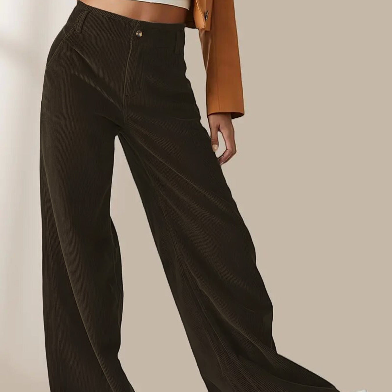 Studio Harvyn | Women - Wide Leg Corduroy Trousers - Casual Style