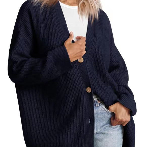 Studio Harvyn | Women – Striped Button-Up Knit Cardigan - Relaxed Fit