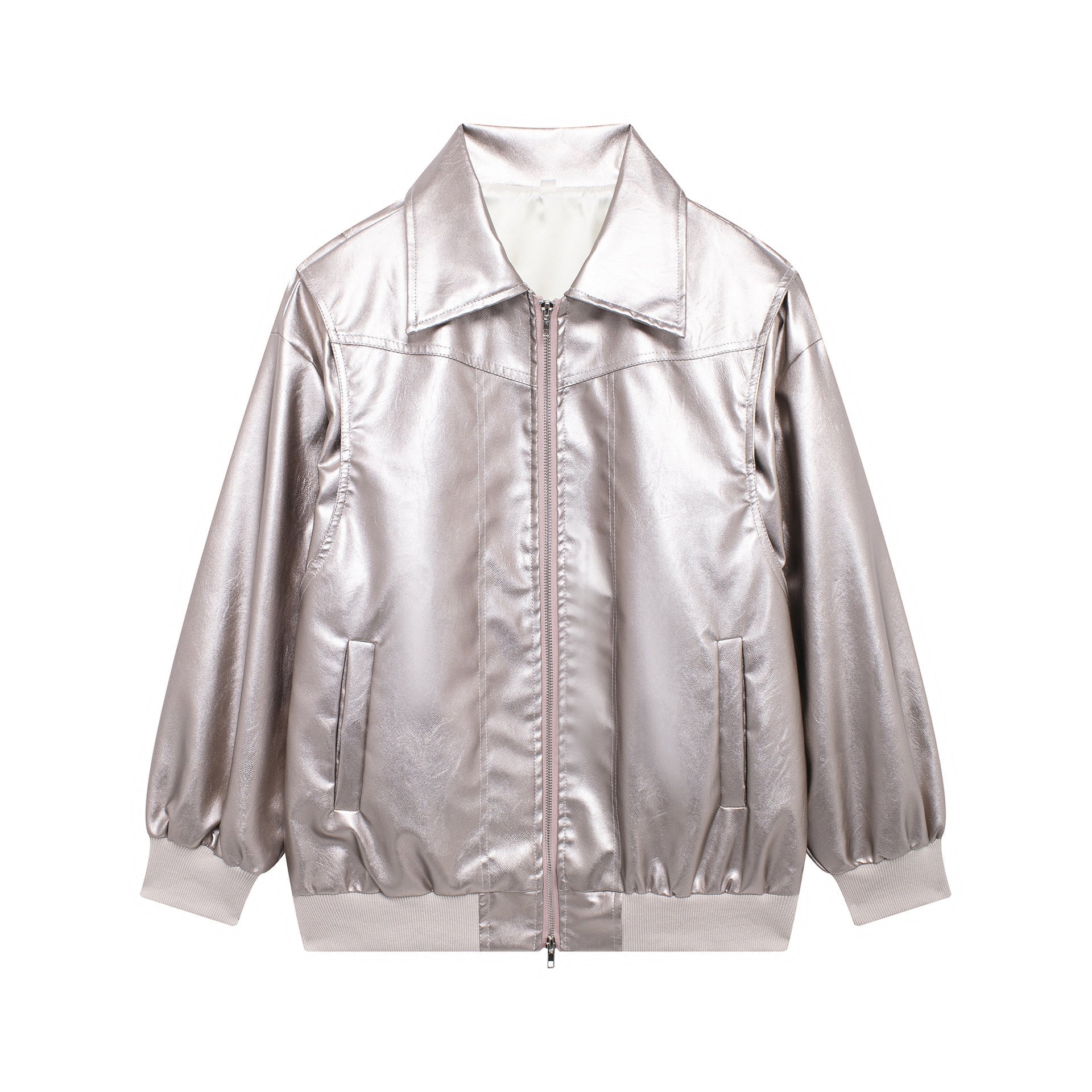Studio Harvyn | Women - Faux Leather Jacket - Elastic Cuffs
