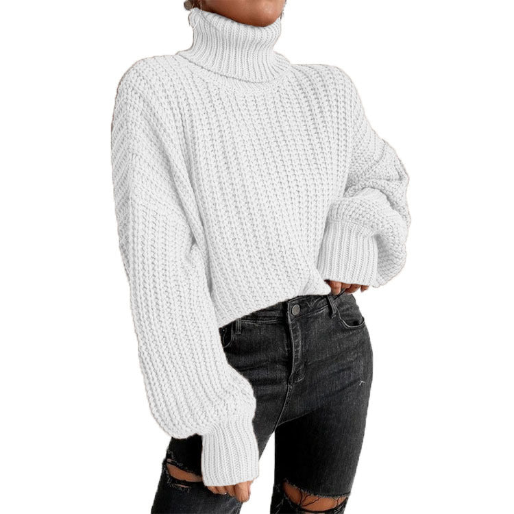 Studio Harvyn | Women - Chunky High Collar Knit Jumper - Casual Style