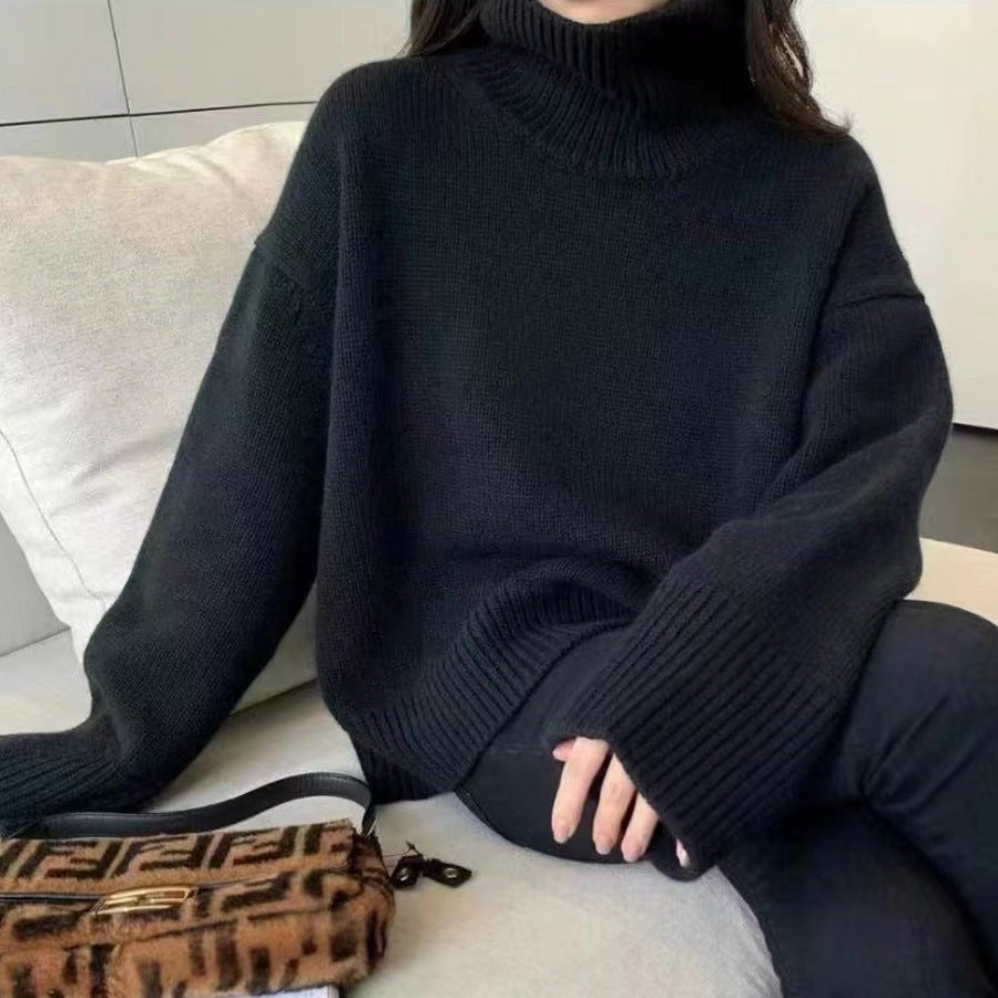 Studio Harvyn | Women - Knitted High Collar Jumper - Cosy Loose Fit