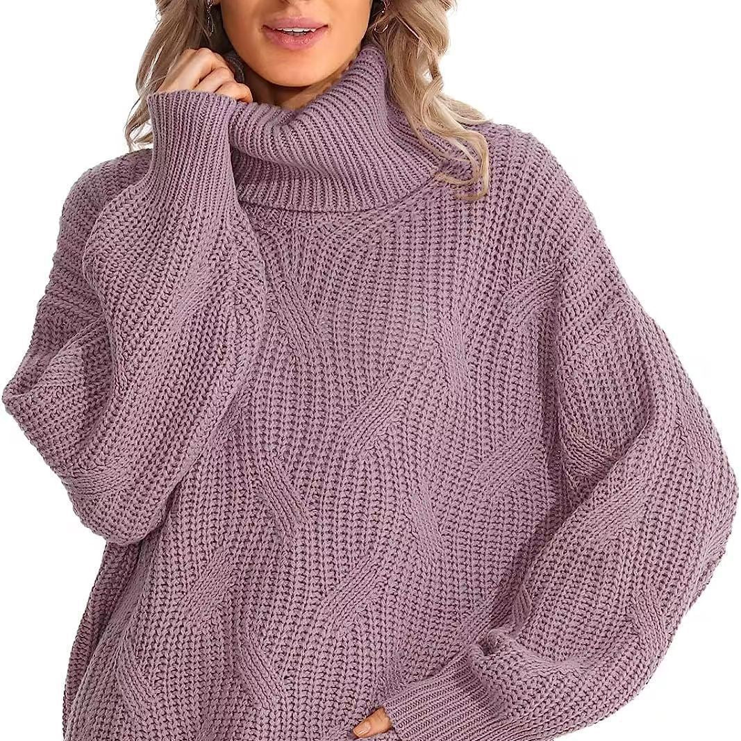 Studio Harvyn | Women - Cable Pattern Knitted Jumper - High Collar