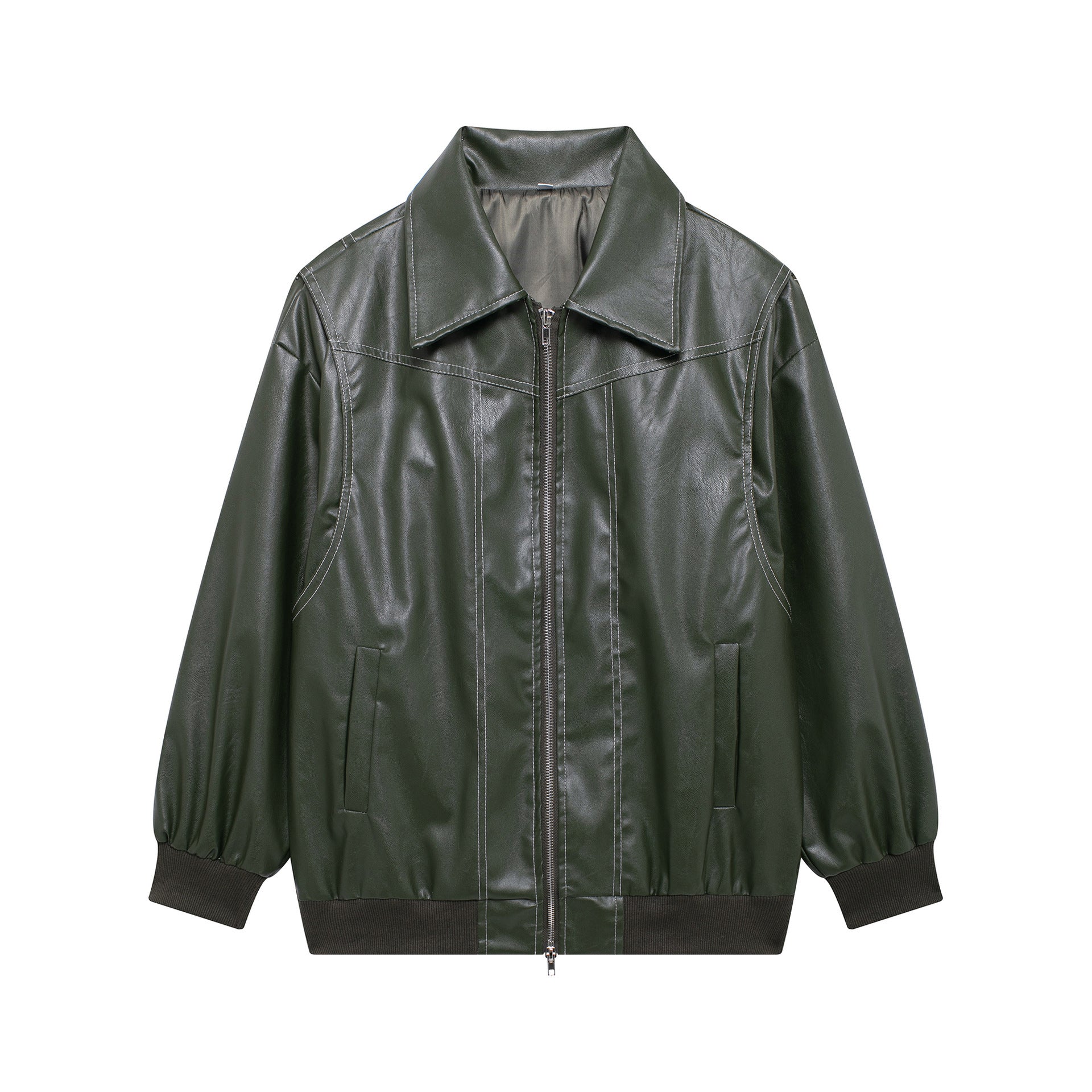 Studio Harvyn | Women - Faux Leather Jacket - Elastic Cuffs
