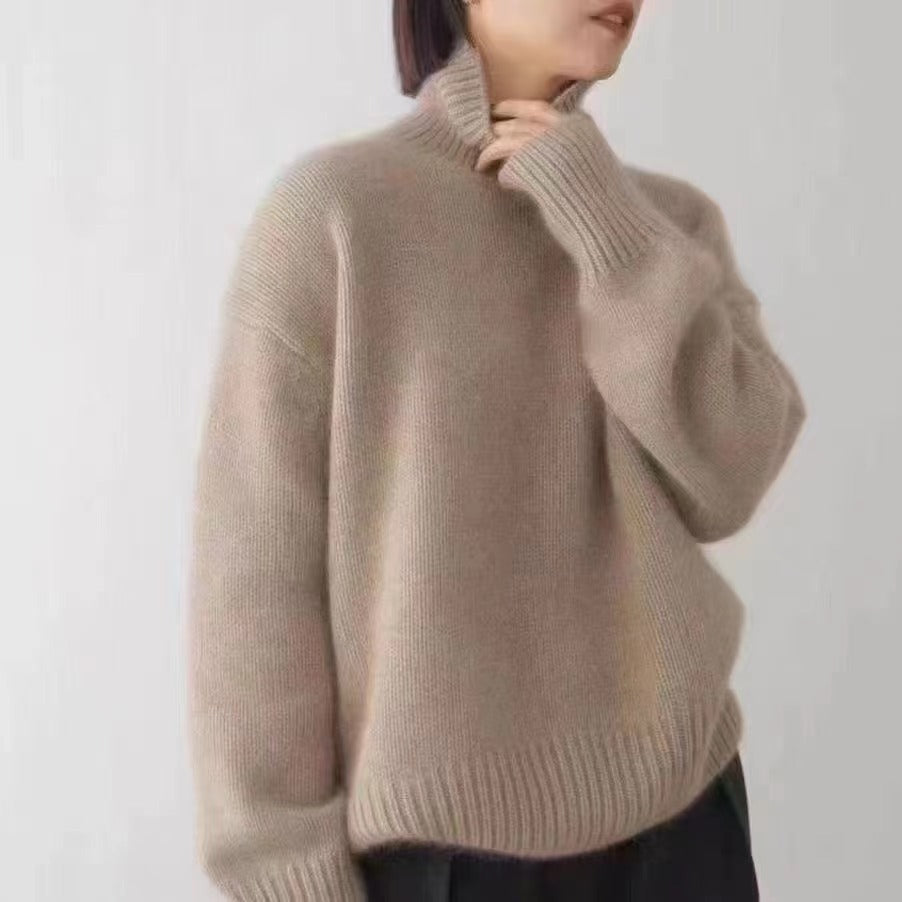 Studio Harvyn | Women - Knitted High Collar Jumper - Cosy Loose Fit