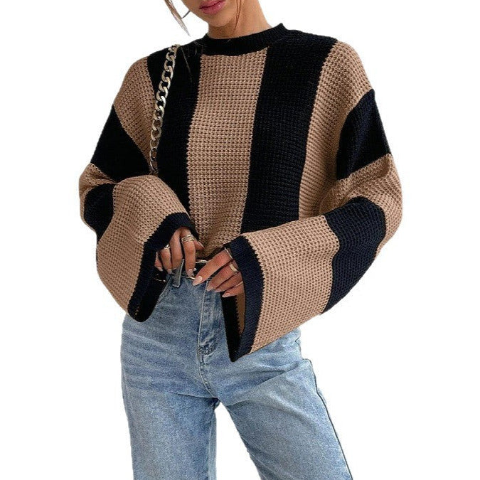 Studio Harvyn | Women - Wide Sleeves Knit Jumper - Honeycomb Pattern
