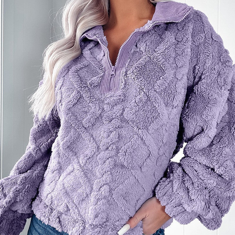 Studio Harvyn | Women - High Collar Fleece Jumper - Half-Zip