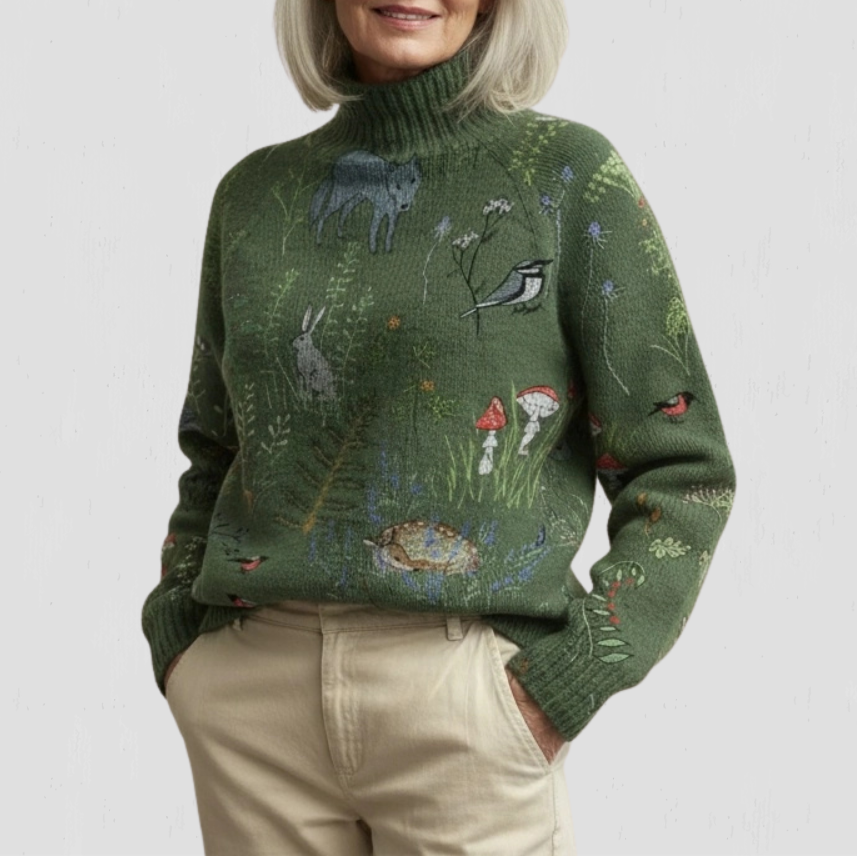 Studio Harvyn | Women - Knitted Sweater - Forest Print