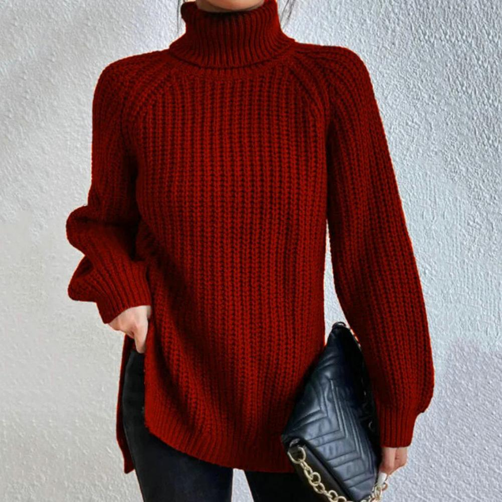 Studio Harvyn | Women – Ribbed Knit Turtleneck Sweater - Loose Fit