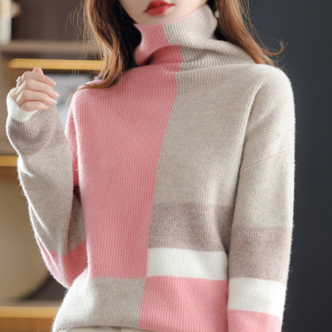 Studio Harvyn | Women - Turtleneck Jumper - Colour Block Style