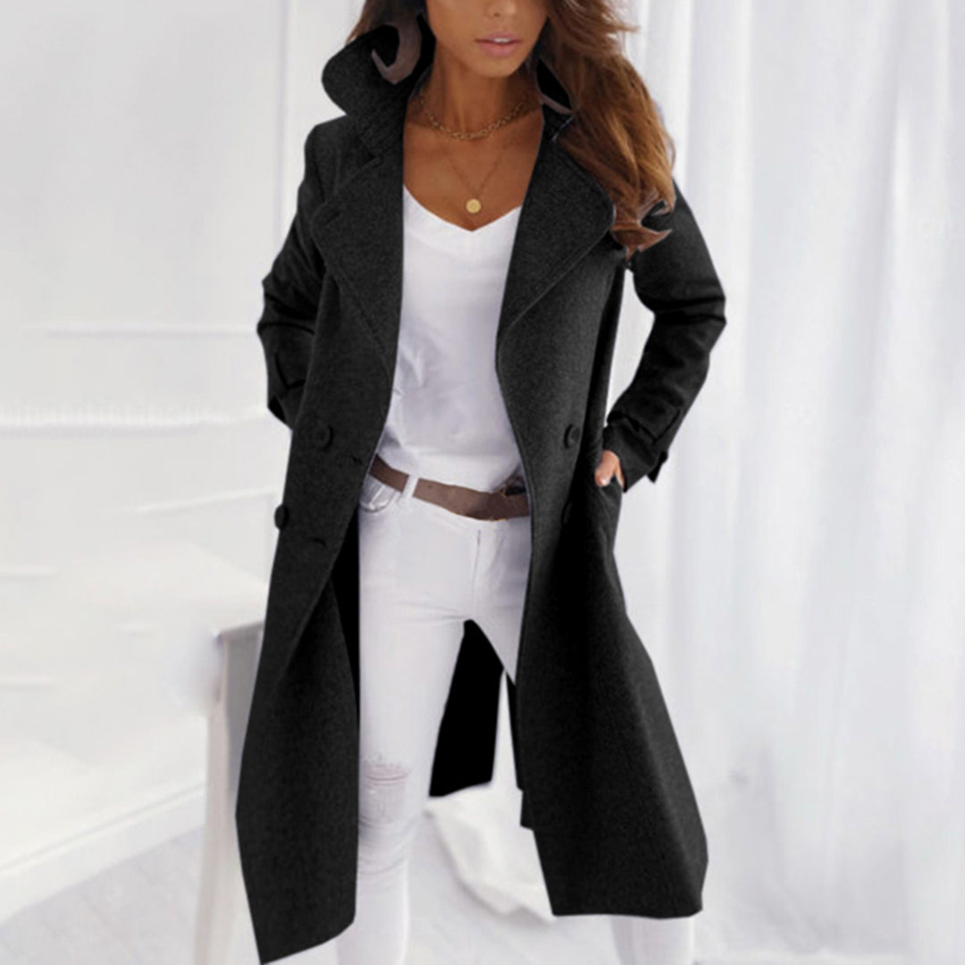 Studio Harvyn | Women - Long Tailored Double-Breasted Coat - Structured Lapels